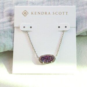 Kendra Scott Elisa Silver Necklace Multicolor Drusy